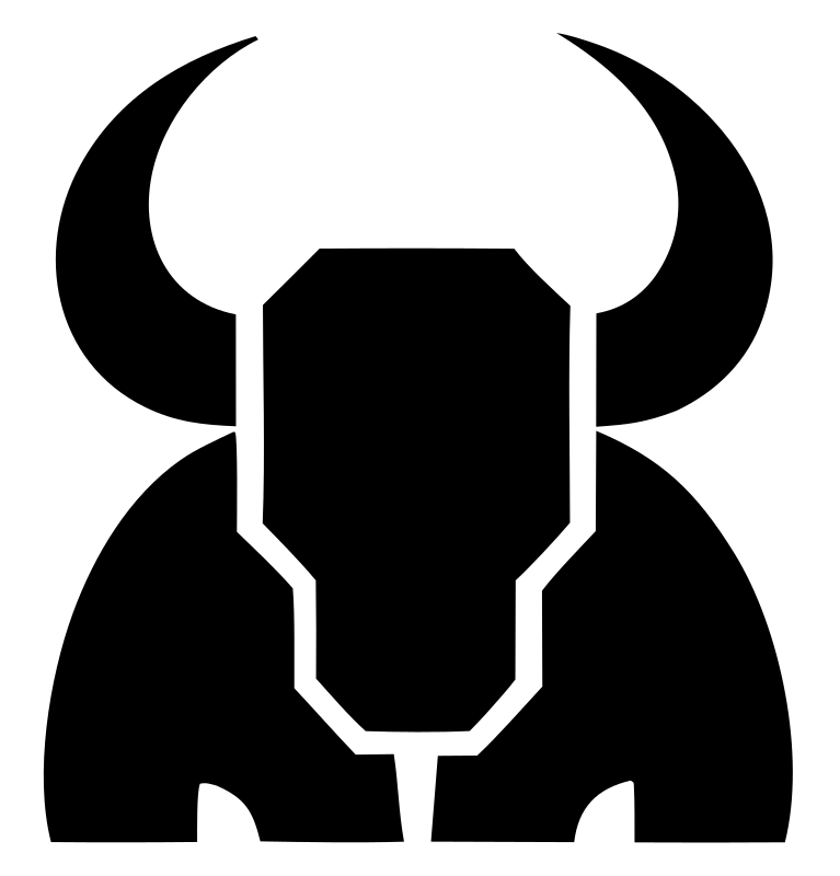 Blocky Bull Skull Emblem