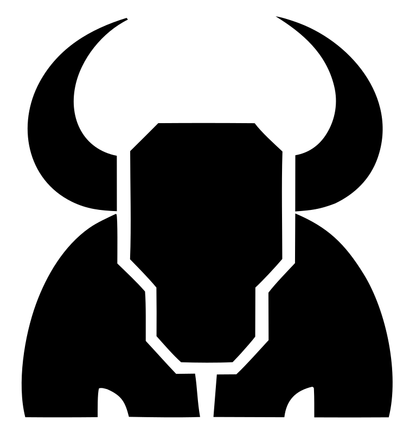 Blocky Bull Skull Emblem