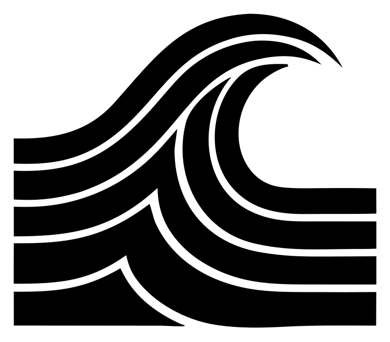 Blocky Crashing Wave Badge
