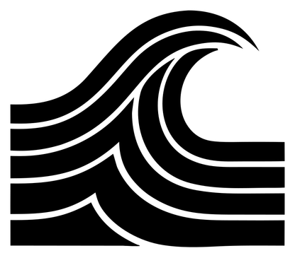 Blocky Crashing Wave Badge