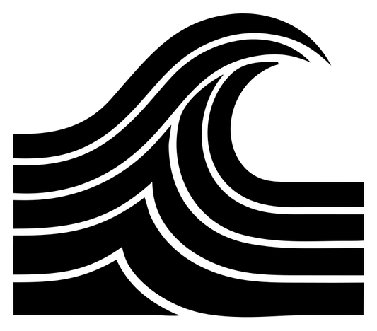 Blocky Crashing Wave Badge