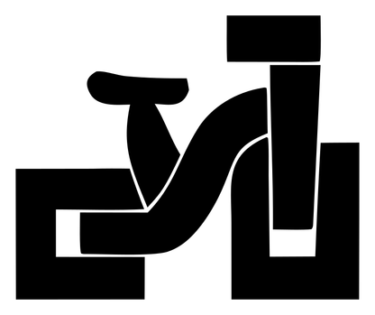 Blocky Cyclist Side Profile Mark