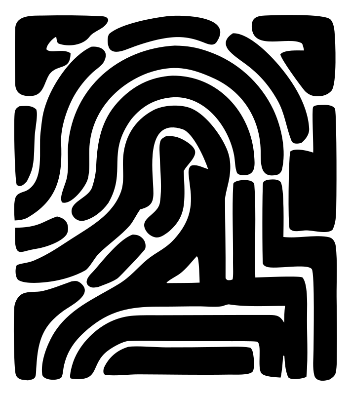 Blocky Fingerprint Square Badge