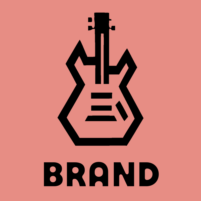Blocky Guitar Outline Emblem preview