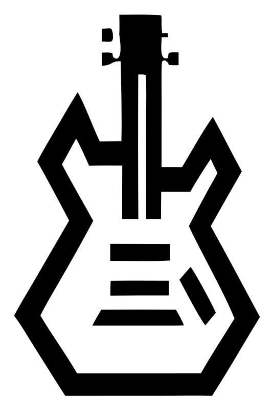 Blocky Guitar Outline Emblem
