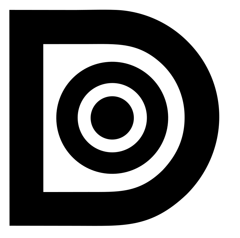 Blocky Letter D Compass Mark