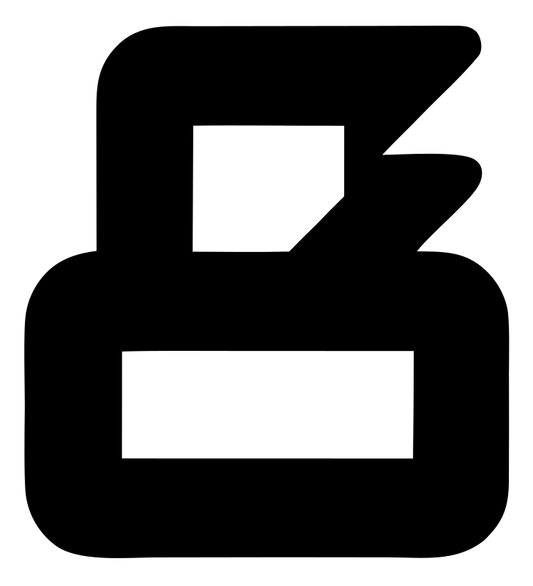 Blocky Padlock Lightning Bolt Badge