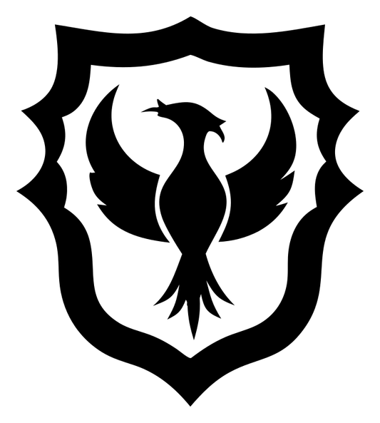Blocky Phoenix Shield Badge