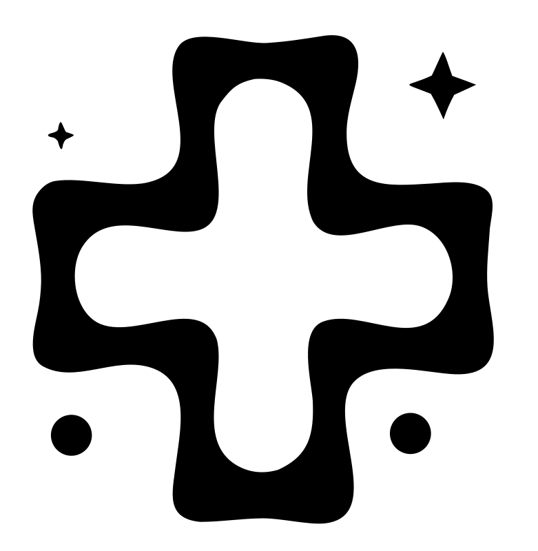 Blocky Plus Sparkle Badge