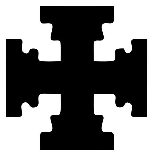 Blocky Puzzle Cross Badge