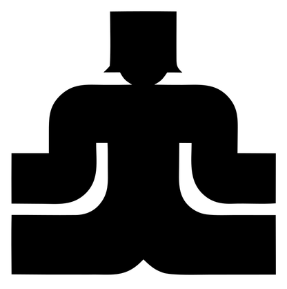 Blocky Seated Figure Badge