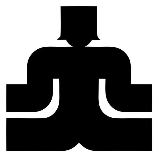 Blocky Seated Figure Badge