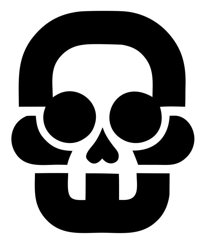 Blocky Skull Rounded Badge