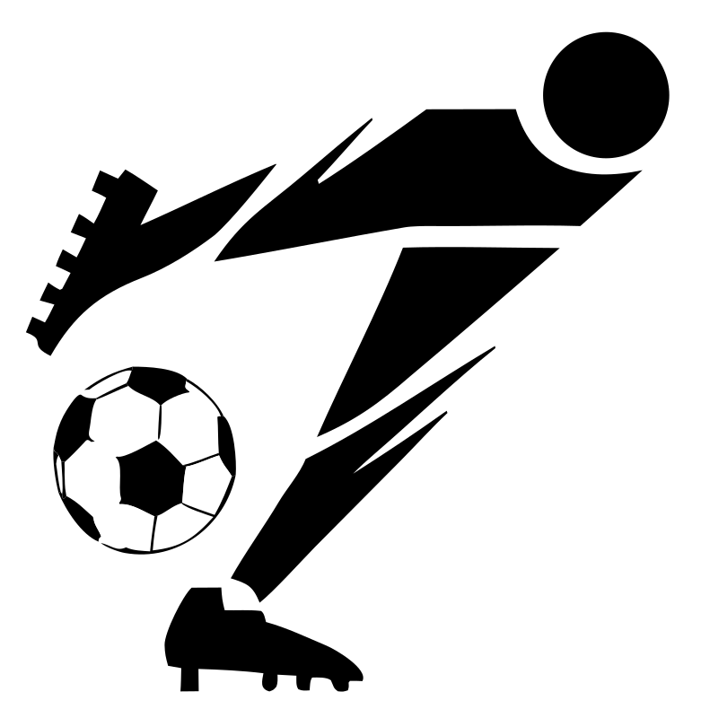 Blocky Soccer Player Kicking Icon