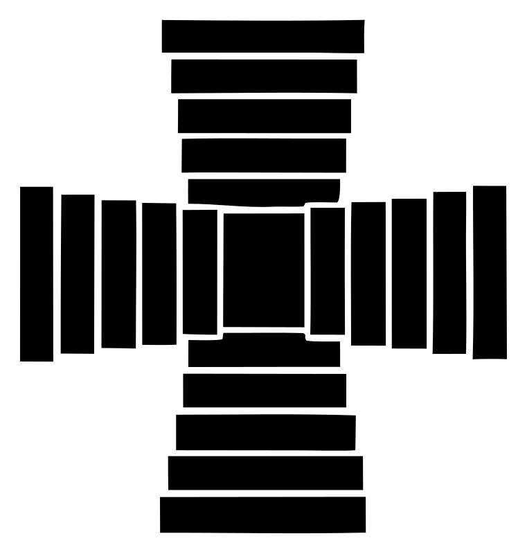 Blocky Striped Cross Badge