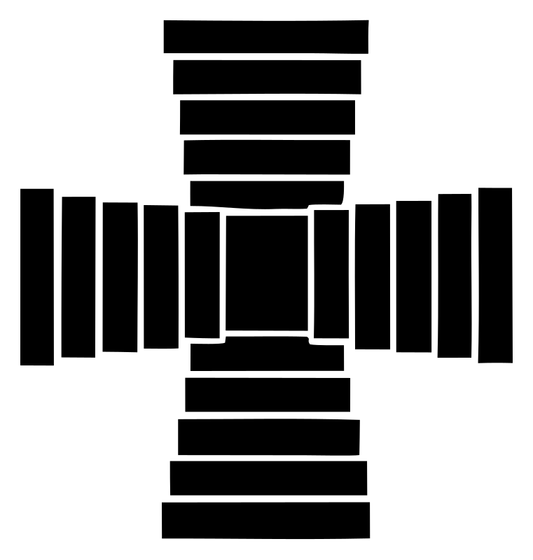 Blocky Striped Cross Badge
