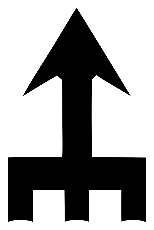 Blocky Upward Arrow Compass Mark