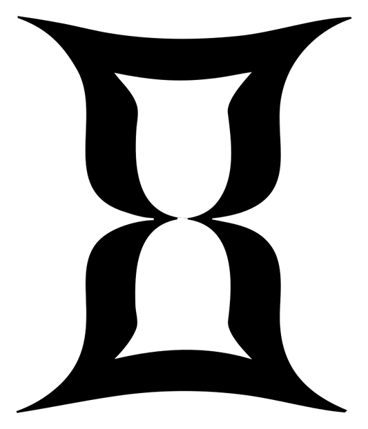Bold Gemini Hourglass Crest