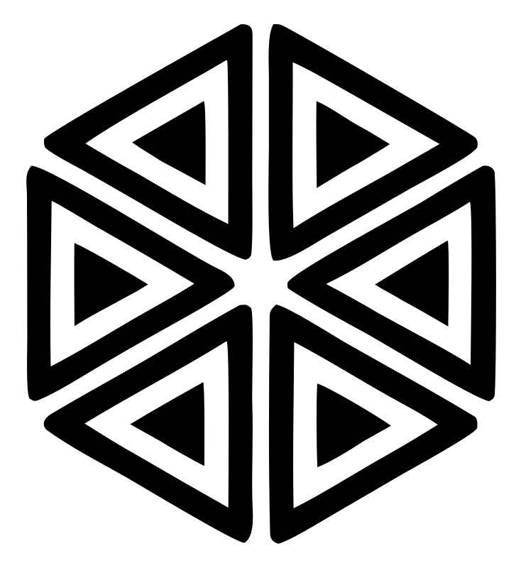 Bold Hexagon Snowflake Emblem