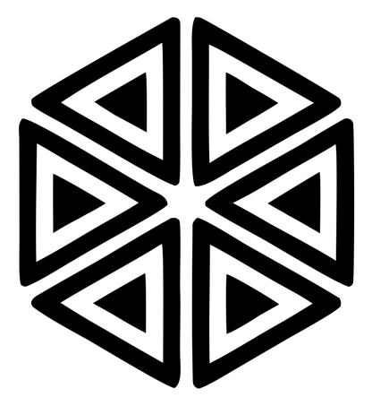 Bold Hexagon Snowflake Emblem