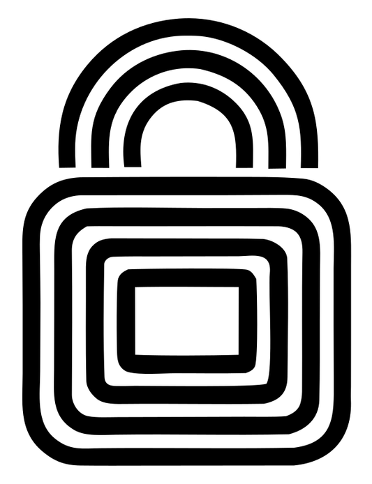 Bold Padlock Concentric Lines Crest