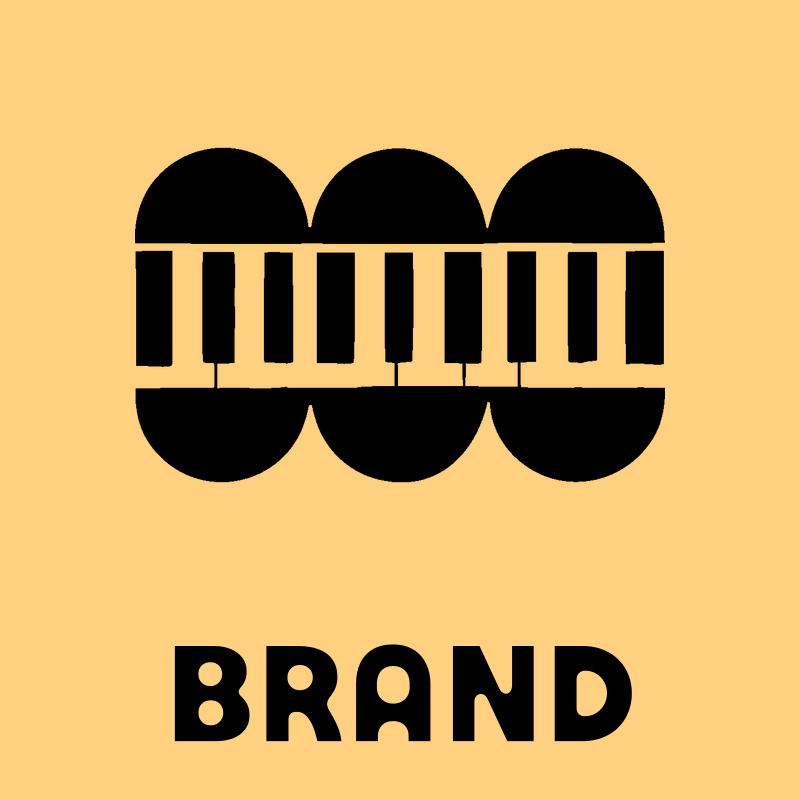 Bold Piano Keyboard Circle Logo preview