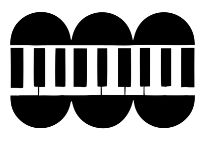 Bold Piano Keyboard Circle Logo