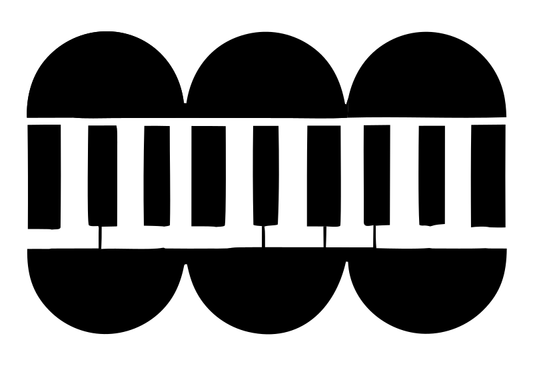 Bold Piano Keyboard Circle Logo