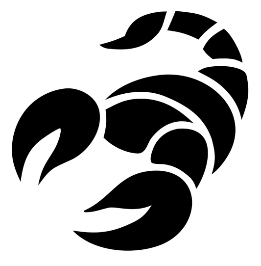Bold Scorpion Curled Badge