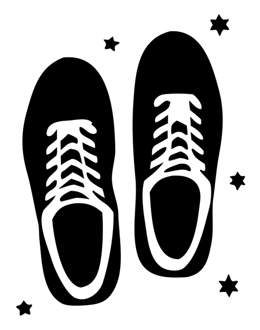 Bold Sneaker Pair Stars Mark