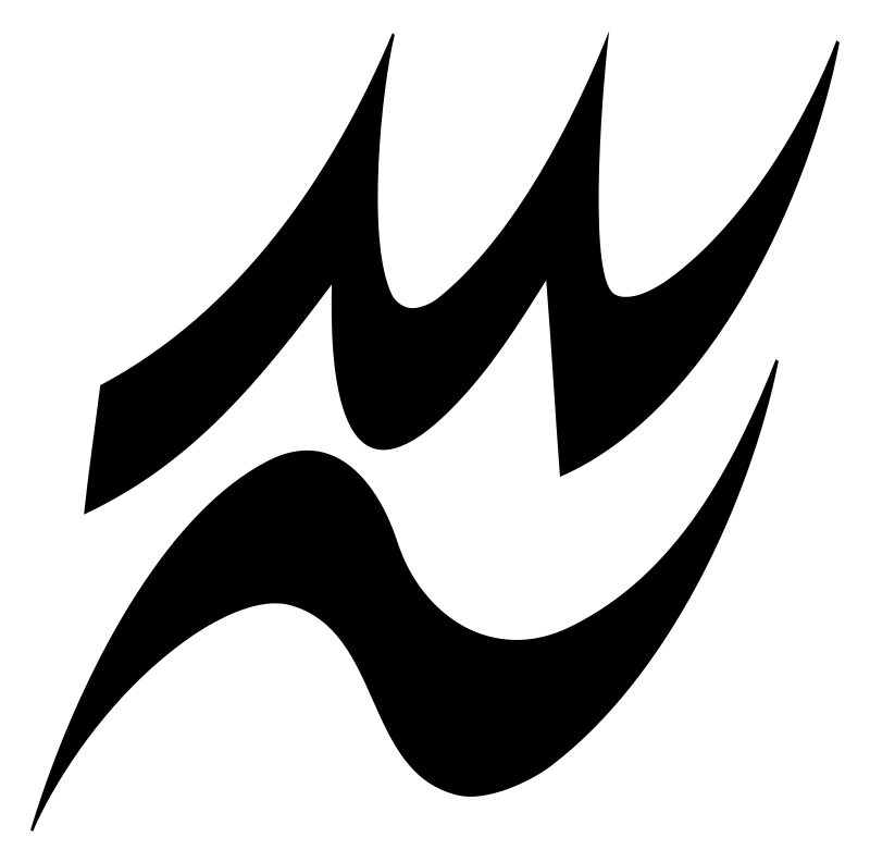 Calligraphic Aquarius Wave Emblem