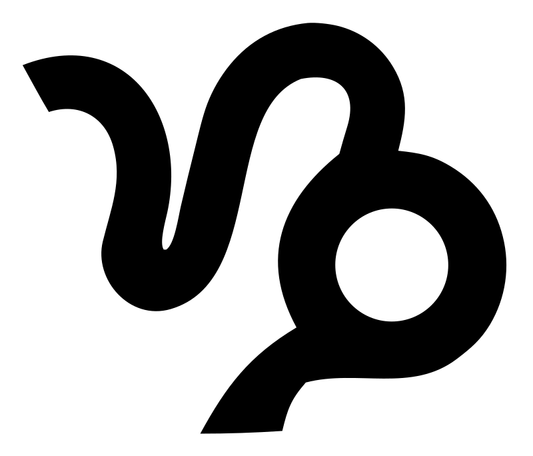 Capricorn Glyph Symbol Badge