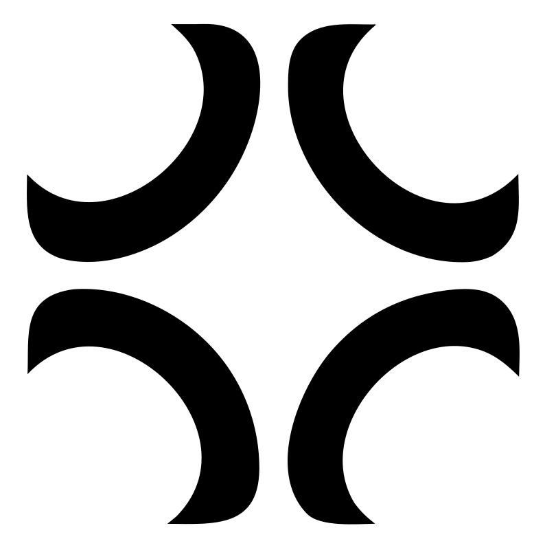 Crescent Arc Cross Icon