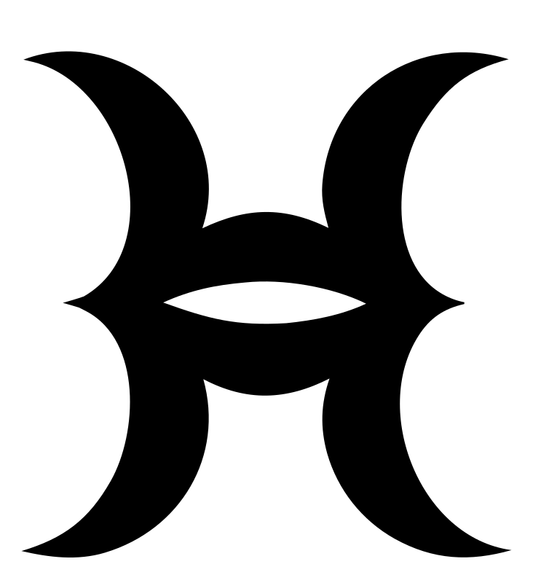 Curved Pisces Glyph Logo