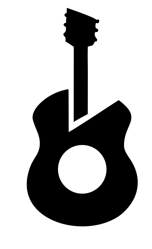 Cutaway Guitar Silhouette Badge