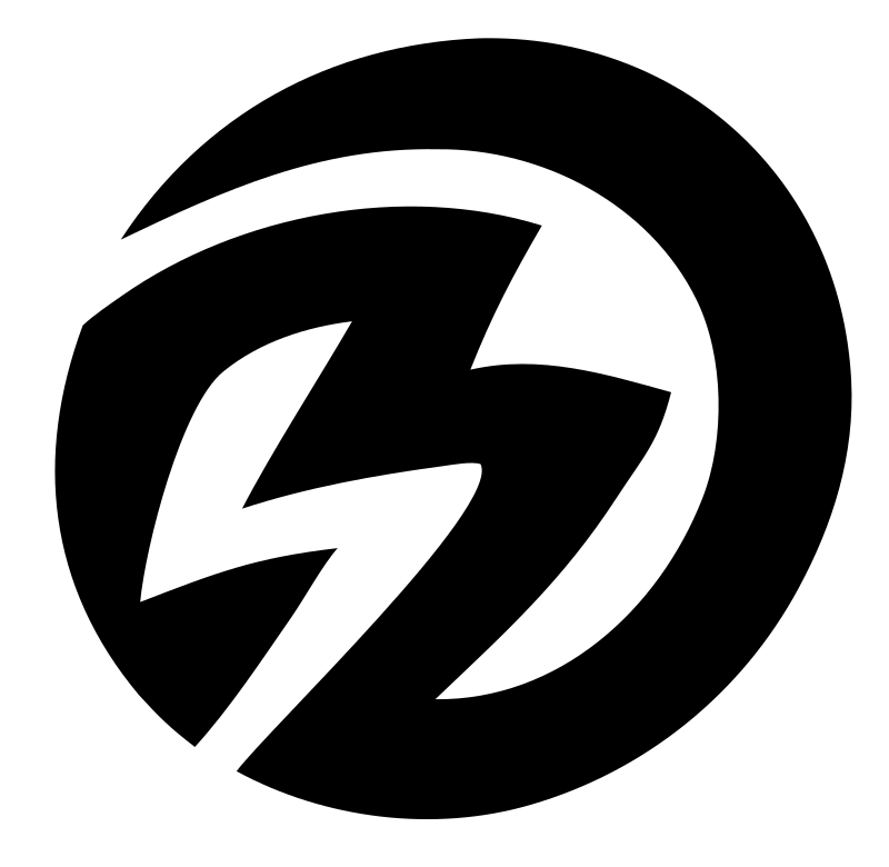 Double Lightning Bolt Circle Badge