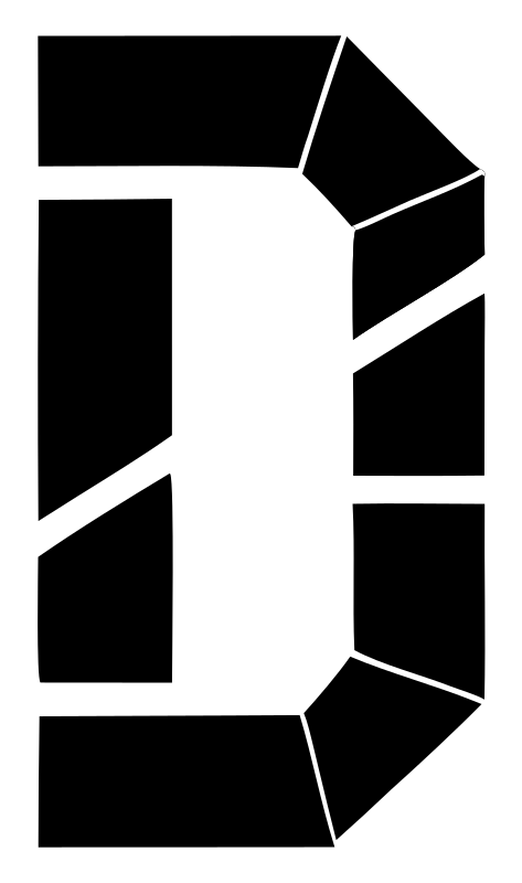 Faceted D Letter Football Mark