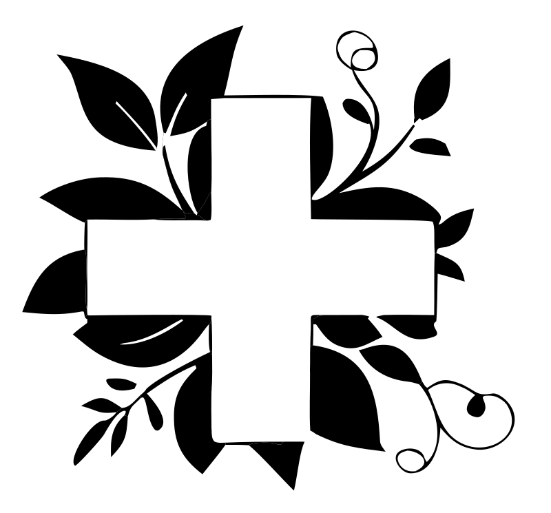 Floral Cross Bold Badge