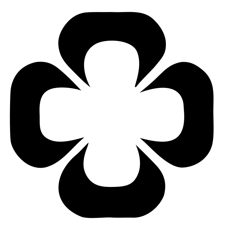 Four-Petal Flower Cross Logo