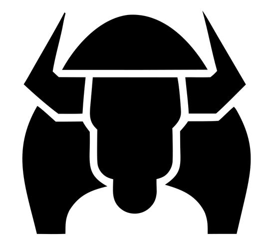 Geometric Bison Helmet Badge