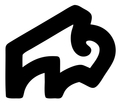Geometric Bison Negative Space Mark