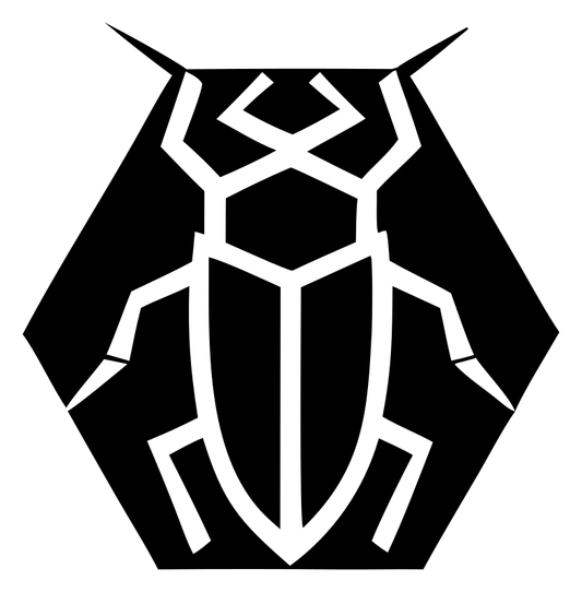 Geometric Cockroach Hexagon Badge