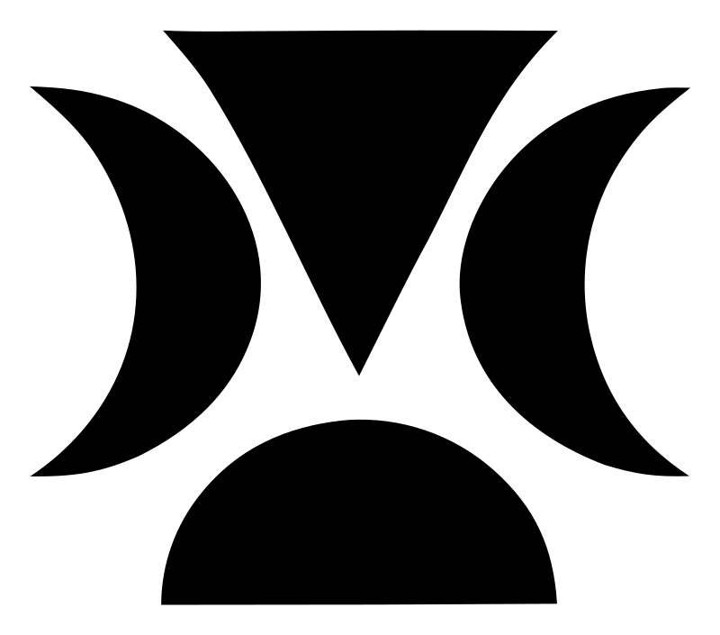 Geometric Crescent Moon Emblem