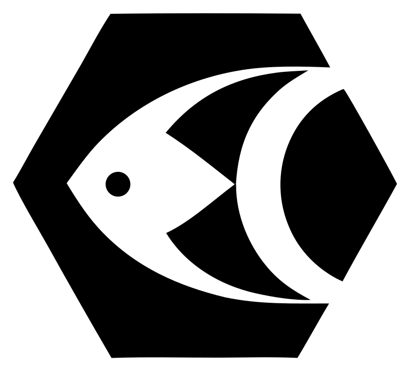 Geometric Fish Hexagon Badge