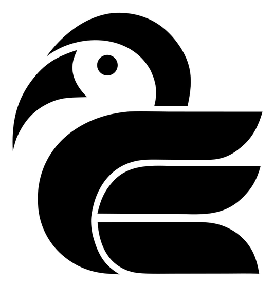 Geometric Pelican Sitting Badge