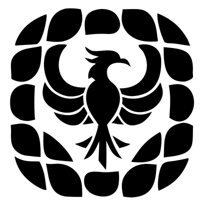 Geometric Phoenix Grid Badge