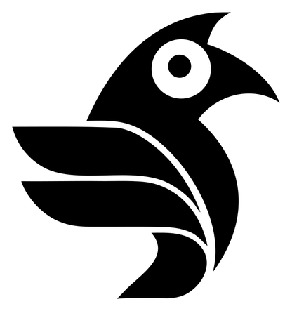 Geometric Raven Head Badge