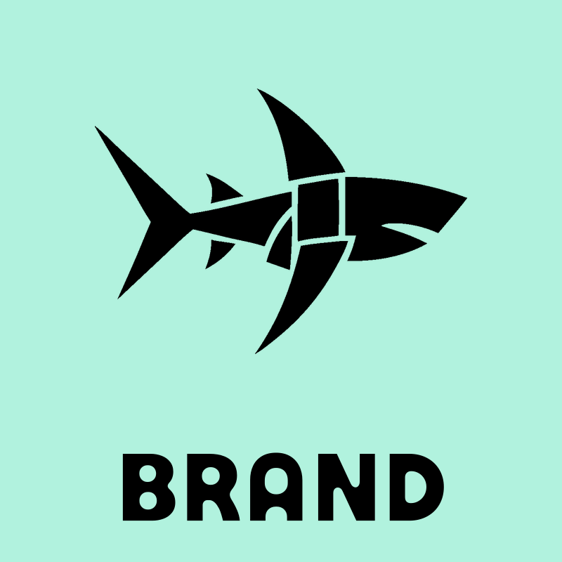 Geometric Shark Segmented Logo preview