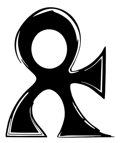 Hand-Drawn Ankh Symbol Badge