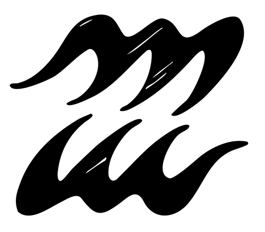 Hand-Drawn Aquarius Wave Icon